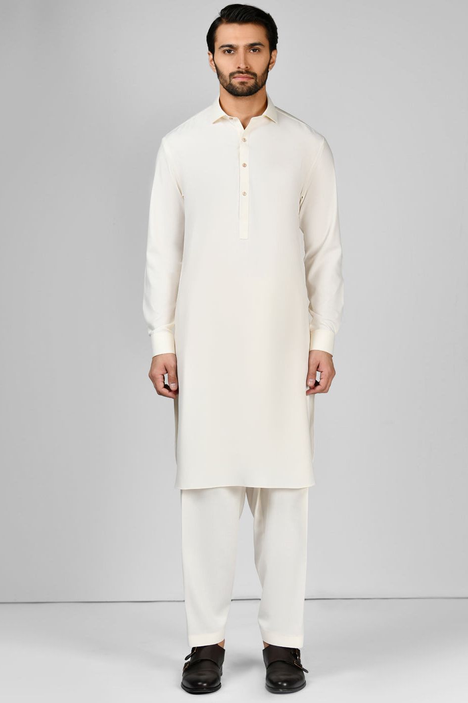 Elegant Blended Cream Shalwar Kameez by J. Junaid Jamshed | Premium Pakistani Traditional Outfit for Women | Perfect for Weddings, Parties & Festive Occasions