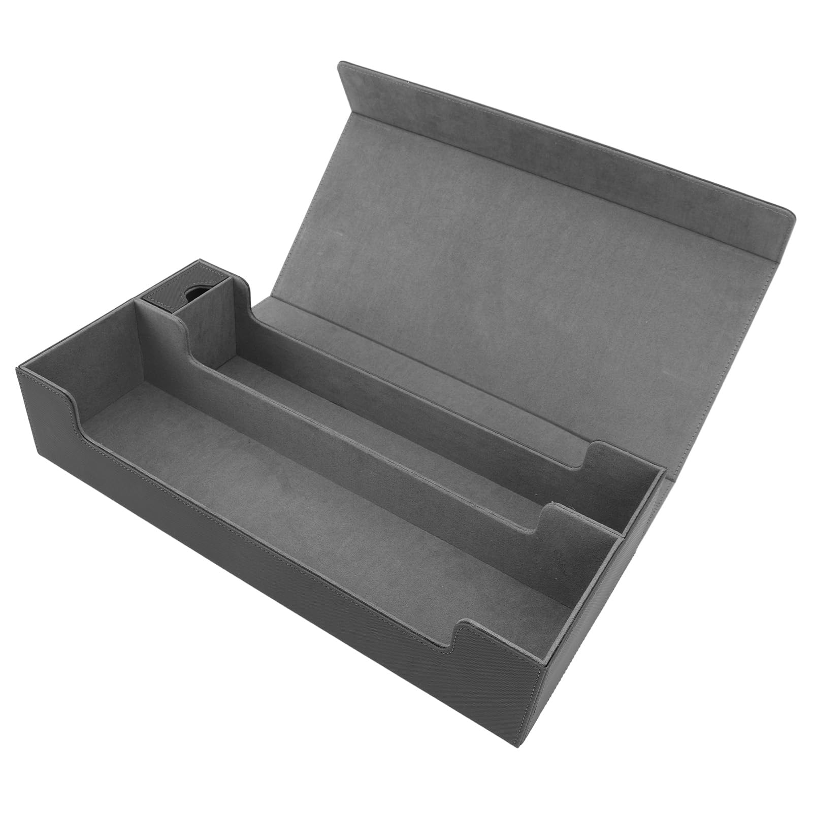 Premium PU Leather Trading Card Storage Box with Magnetic Closure - Holds 100+ Cards, Durable & Stylish Grey Deck Box for MTG, Pokemon, and Yugioh - Perfect for Collectors, Gamers, and Travel Protection