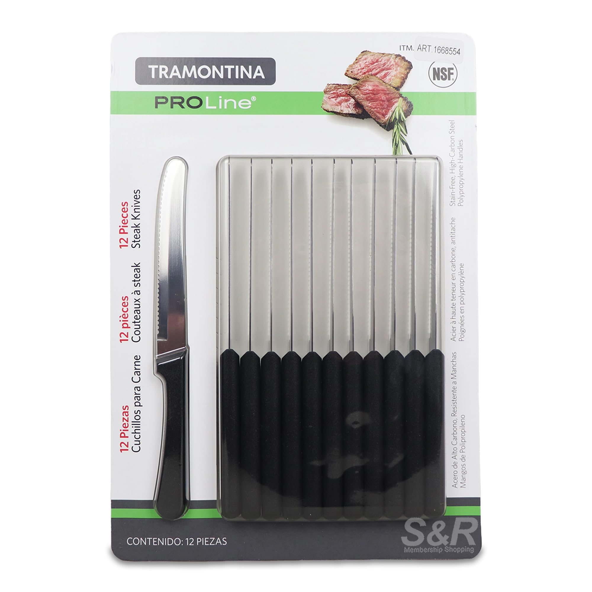 Tramontina Pro Line 12-Piece Steak Knife Set - Premium Stainless Steel Steak Knives for Steak Lovers, Perfect for BBQ, Dinner Parties & Fine Dining