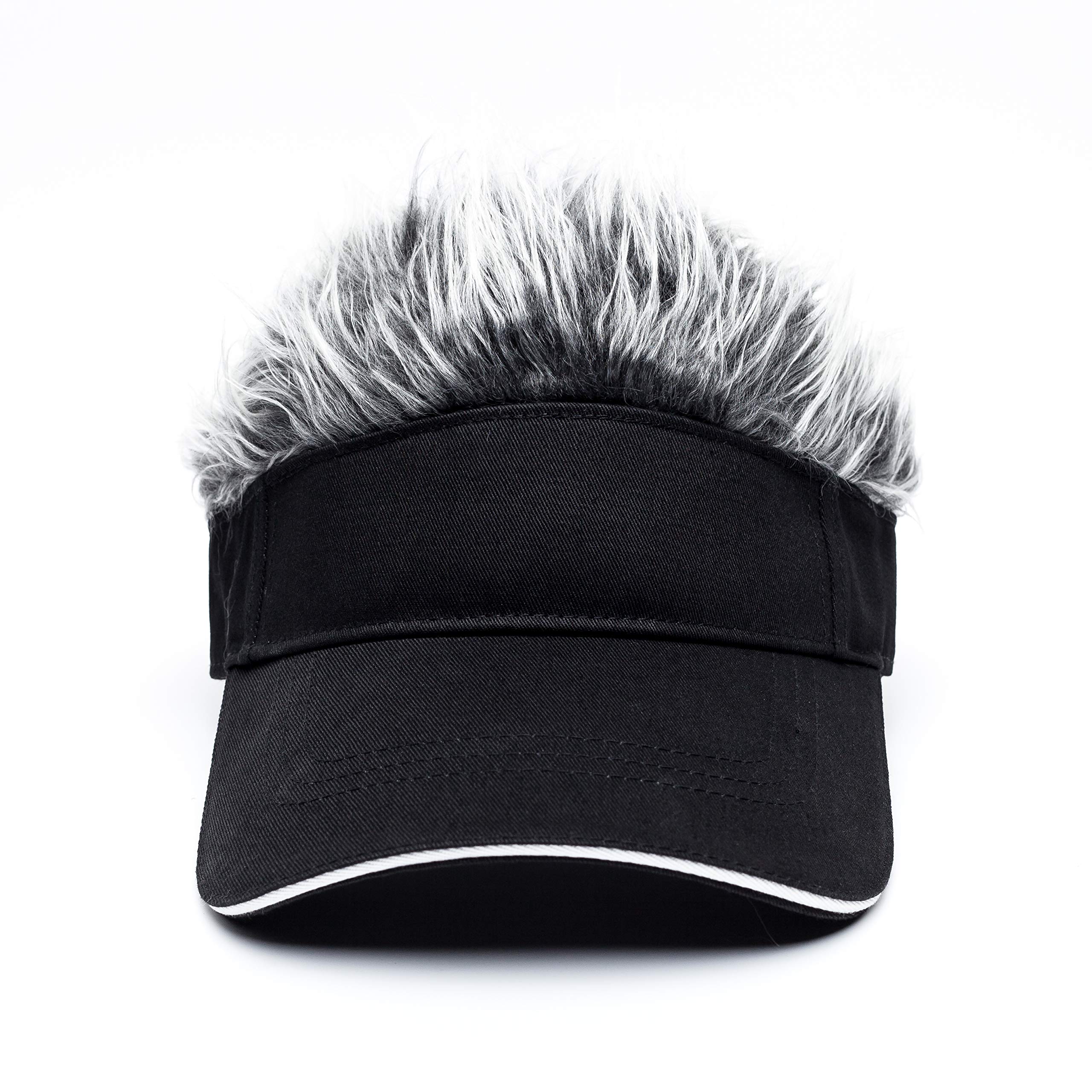 Funny Spiked Hair Visor Cap - Adjustable Novelty Baseball Hat for Men - Perfect for Golf, Cosplay, Halloween & Costume Parties
