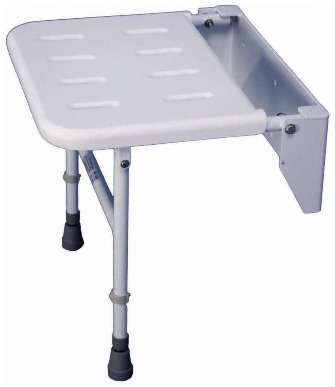 Aidapt Solo Standard Shower Seat with Legs - Wall Mounted Foldable Drop Down Shower Chair for Elderly, Disabled & Pregnant - Adjustable Space Saving Bath Seat for Small Bathrooms (Fixing Screws Not Included) - Ideal for Safe Showering & Bathroom Accessibility