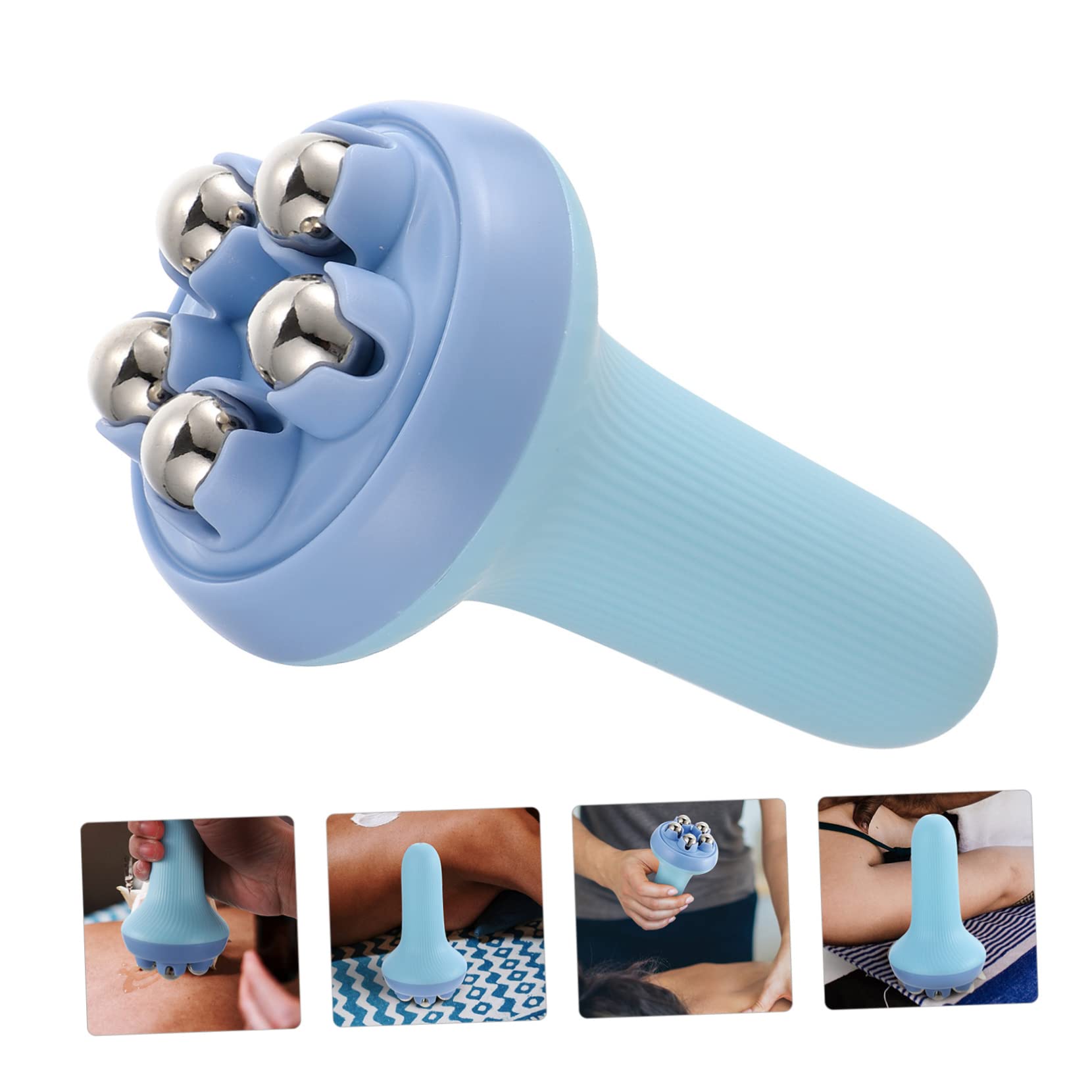 FRCOLOR 5-Piece Massage Roller Set - Handheld Body Massager, Derma Roller, Muscle Massage Stick, Neck & Back Pain Relief - Perfect for Sports Recovery, Relaxation & Skincare Routine