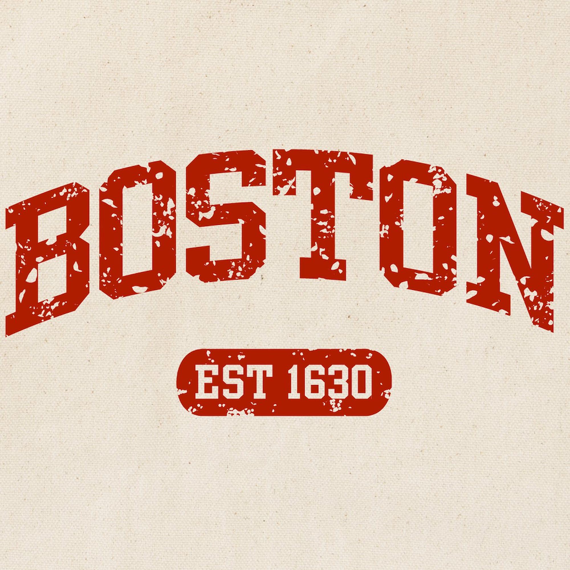 Boston EST 1630 Natural Canvas Tote Bag - Eco-Friendly Reusable Shopping Bag for Groceries, Beach & Daily Use | CafePress