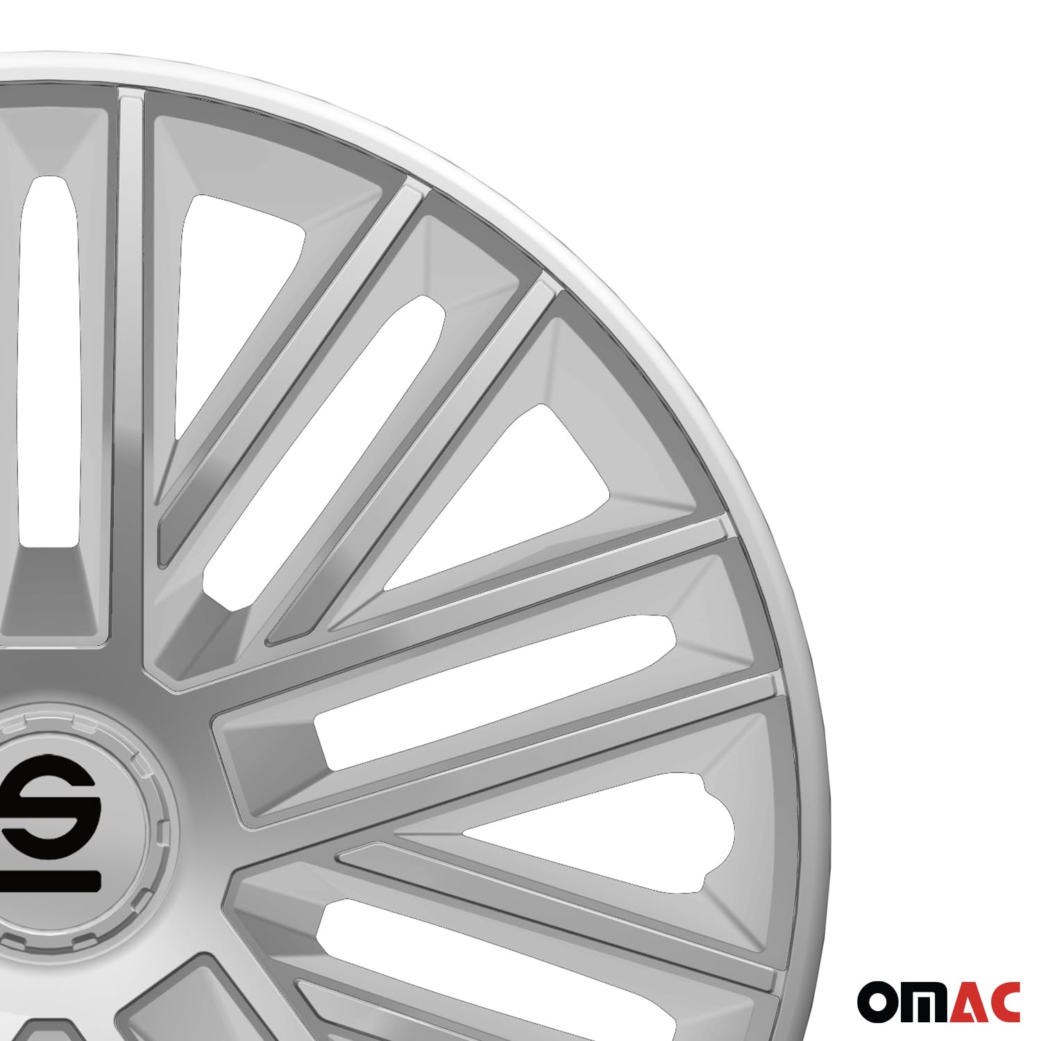Sparco Bergamo 15-inch Silver Wheel Covers (Set of 4) - Premium Car Rim Protectors for Sedans & SUVs - Perfect for Road Trips & Daily Commutes