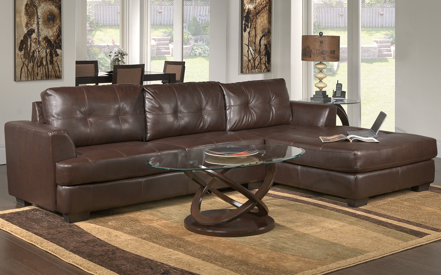 Atomic 48 Coffee Table - Brown Cherry Finish Modern Living Room Furniture for Home & Office Decor