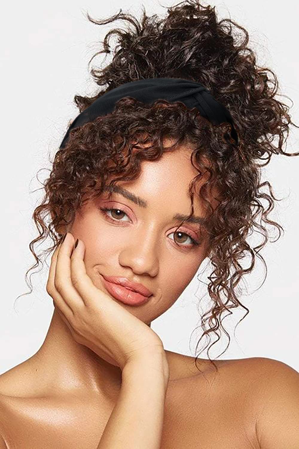 WOVOWOVO Women's Non-Slip Knotted Headbands - Fashion Elastic Yoga Hair Bands for Women & Girls, Wide Twist Headwear (Black) | Perfect for Workouts, Yoga, Running & Daily Hair Accessories