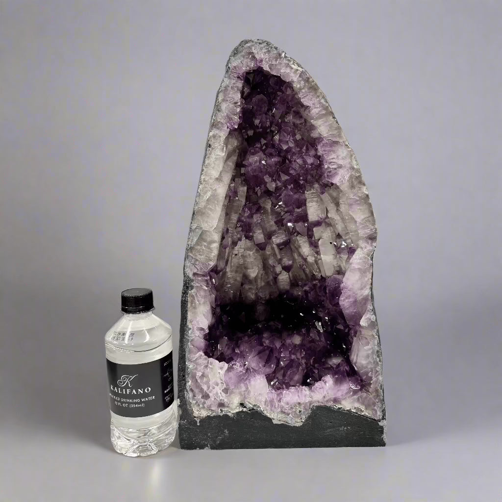 Natural Amethyst Geode Cathedral from Brazil - 15-29 lbs Large Raw Crystal Cluster for Home Decor, Meditation & Healing | Spiritual Gifts, Feng Shui, Yoga Room Decor