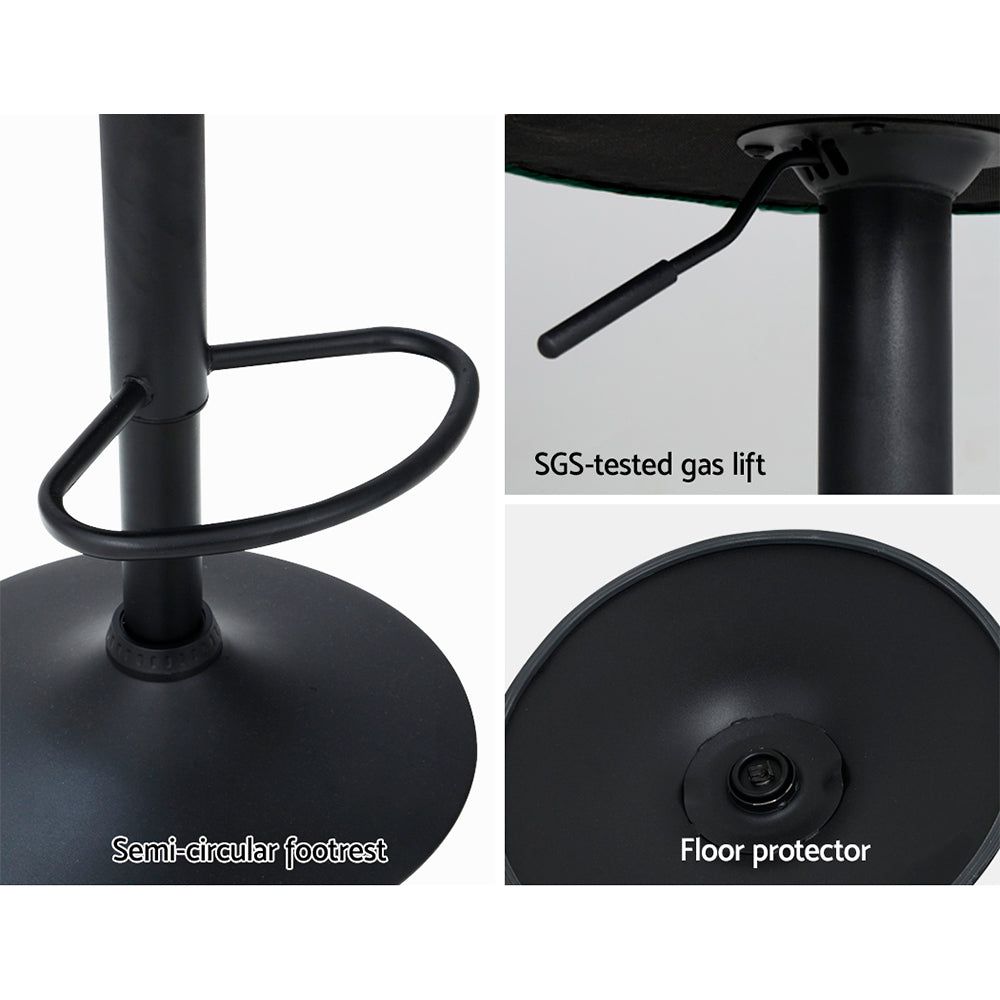 Adjustable Height Velvet Green Bar Stools with Gas Lift Mechanism - Perfect for Kitchen Islands, Breakfast Bars, and Home Decor