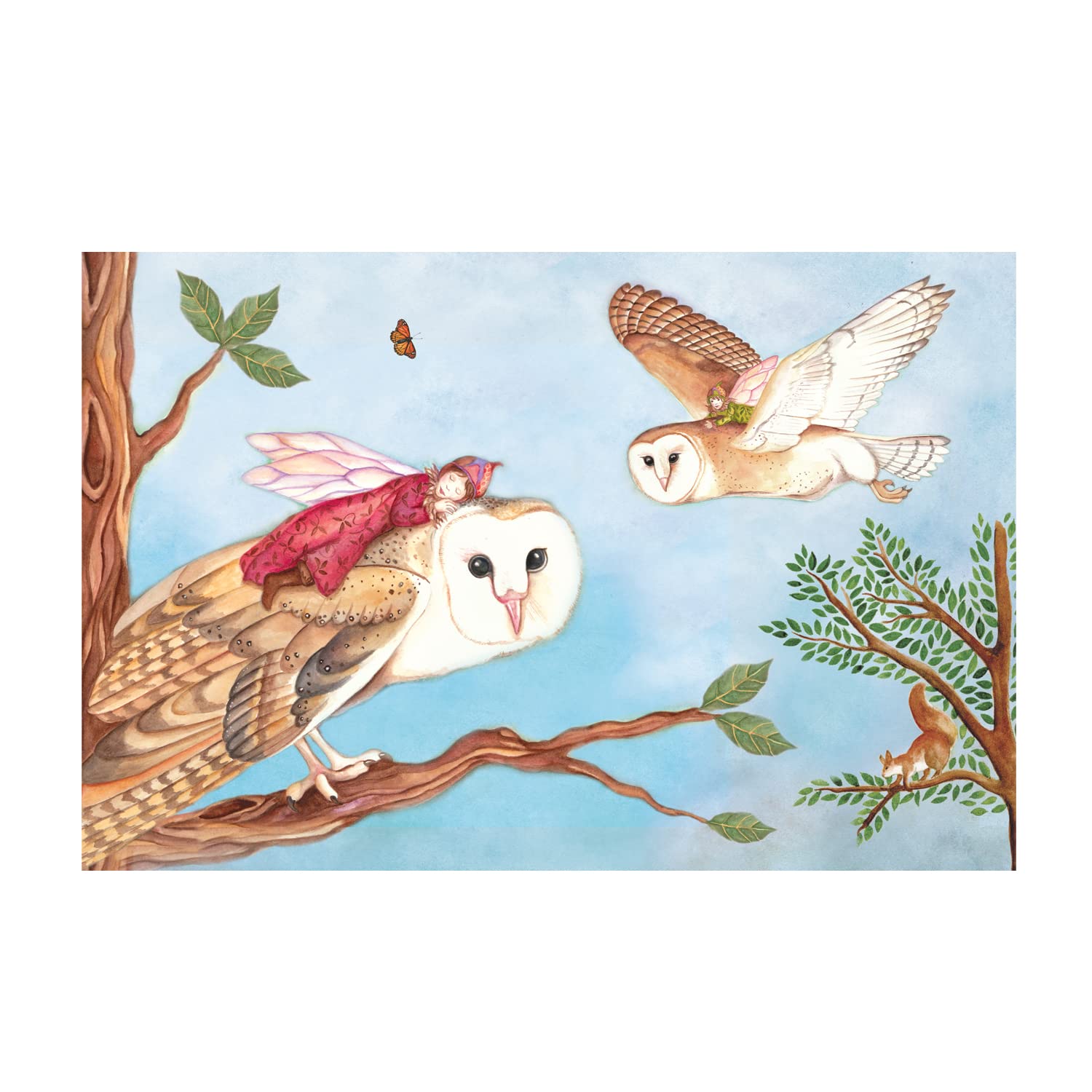 Fairy & Owl Musical Jewelry Box for Girls - Handcrafted Wooden Music Box with Mirror - Perfect Gift for Birthday, Christmas & Special Occasions | Jewelry Storage & Home Decor