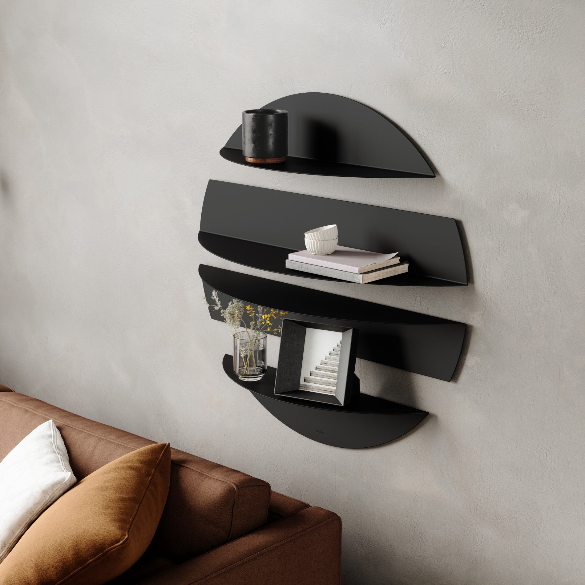 Solis Floating Wall Shelves - Modern Wooden Shelves for Living Room, Bedroom, Bathroom - Perfect for Home Decor, Books & Storage
