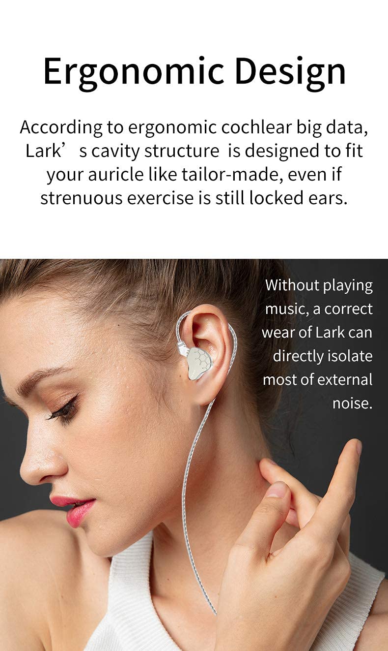 KBEAR Lark 1BA+1DD HiFi IEM Headphones for Musicians & Church Performances