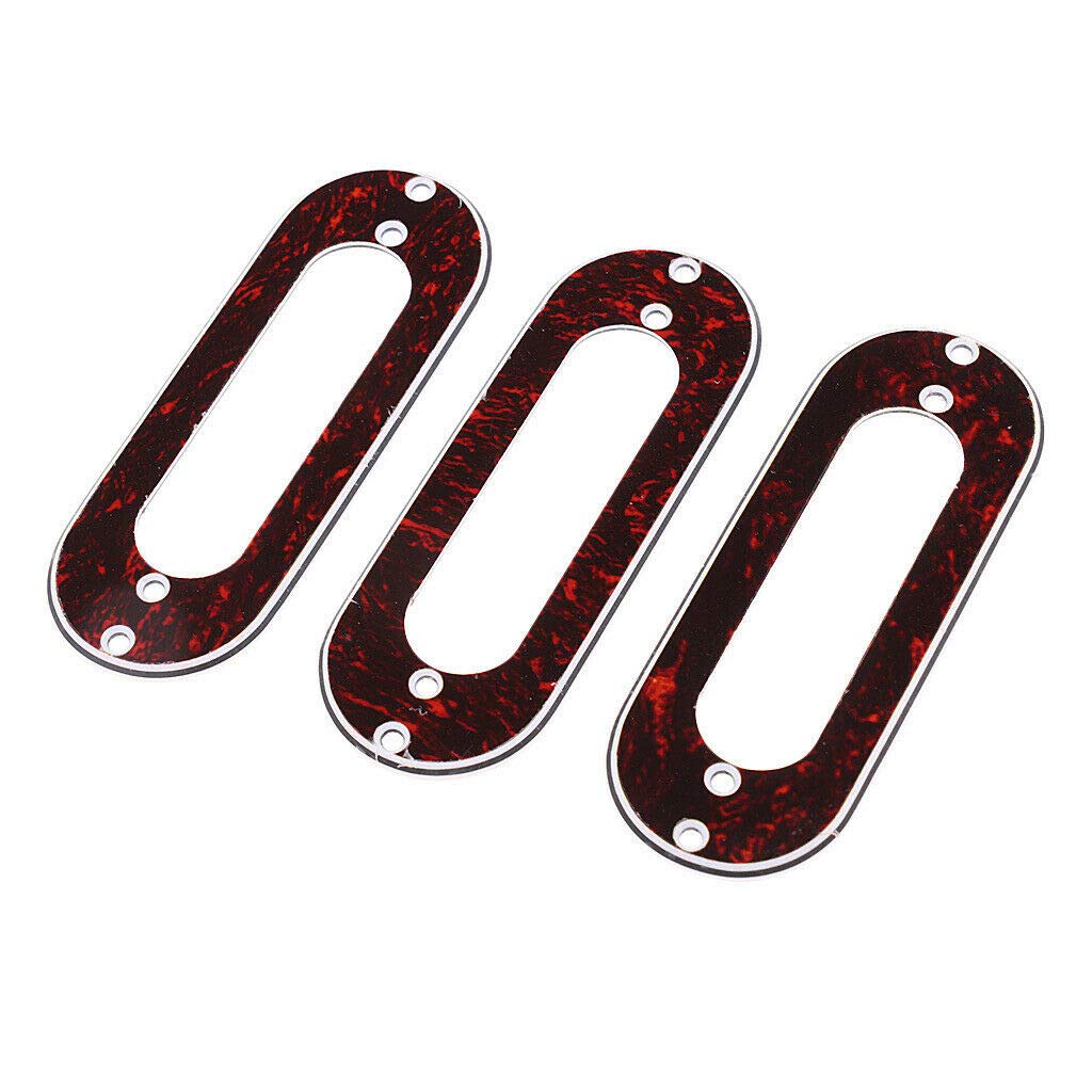3-Piece Metal Single Coil Pickup Mounting Rings for ST Style Electric Guitar - Red | Replacement Parts for Guitar Repair & Customization | Perfect for DIY Guitar Upgrades & Professional Installations