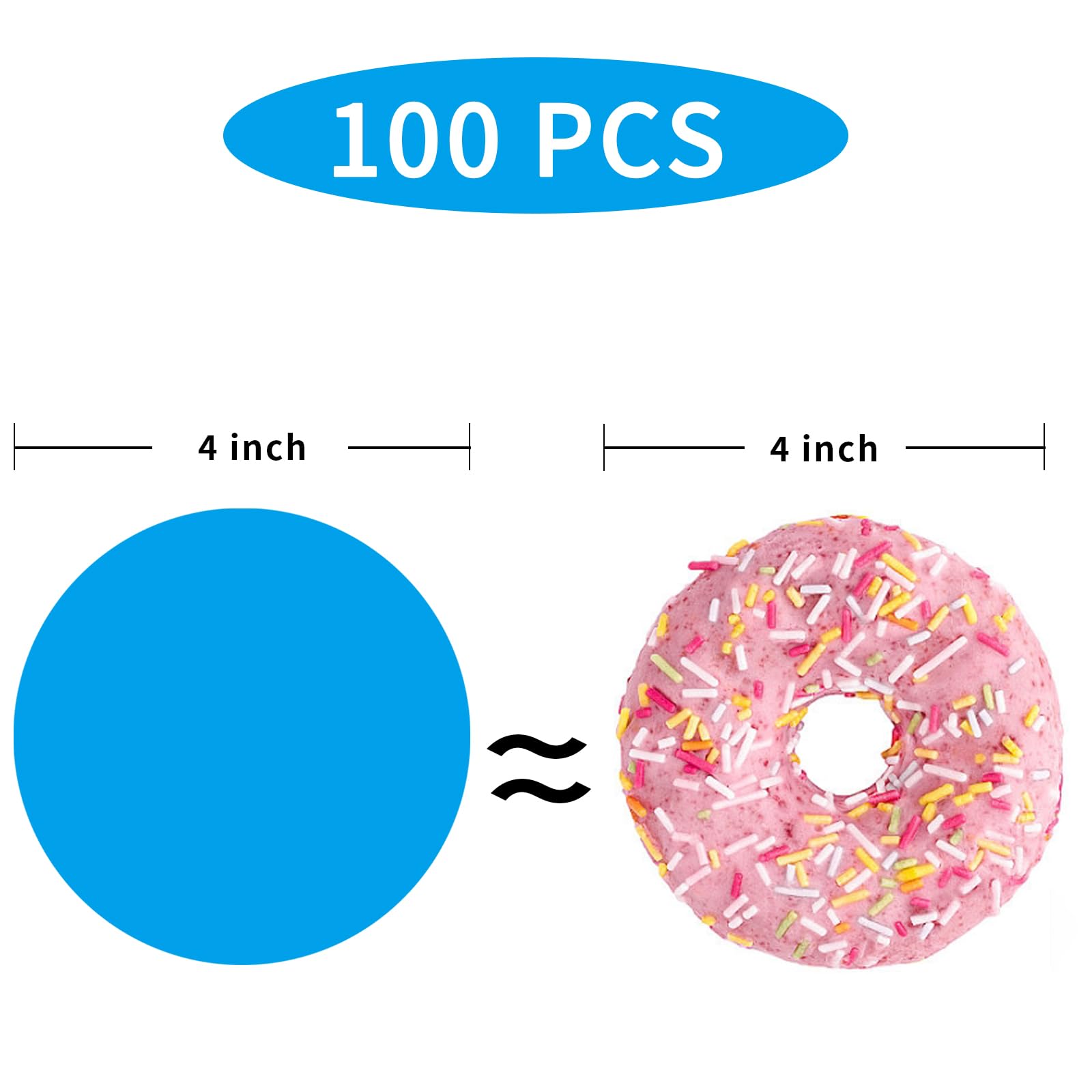 STARLIBOO 4 Inch Removable Dot Stickers - Round Writable Price Labels for Office, Garage Sales & Yard Sales (Blue) | Perfect for Pricing, Organizing & DIY Projects