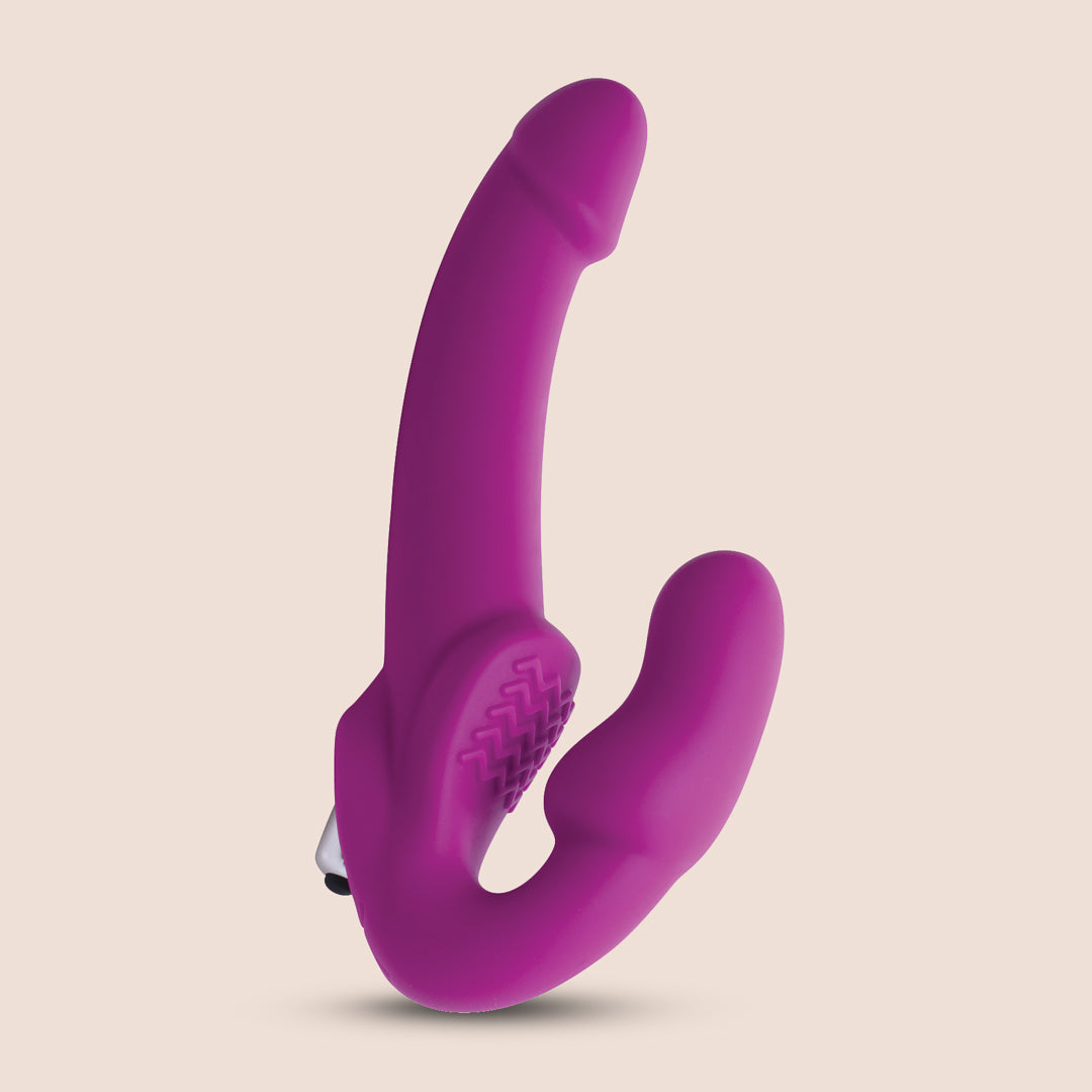 Vibrating Strapless Silicone Strap-On Dildo for Couples - Hands-Free Strap U Design for Enhanced Pleasure - Perfect for Lesbian, Solo, and Couples Play