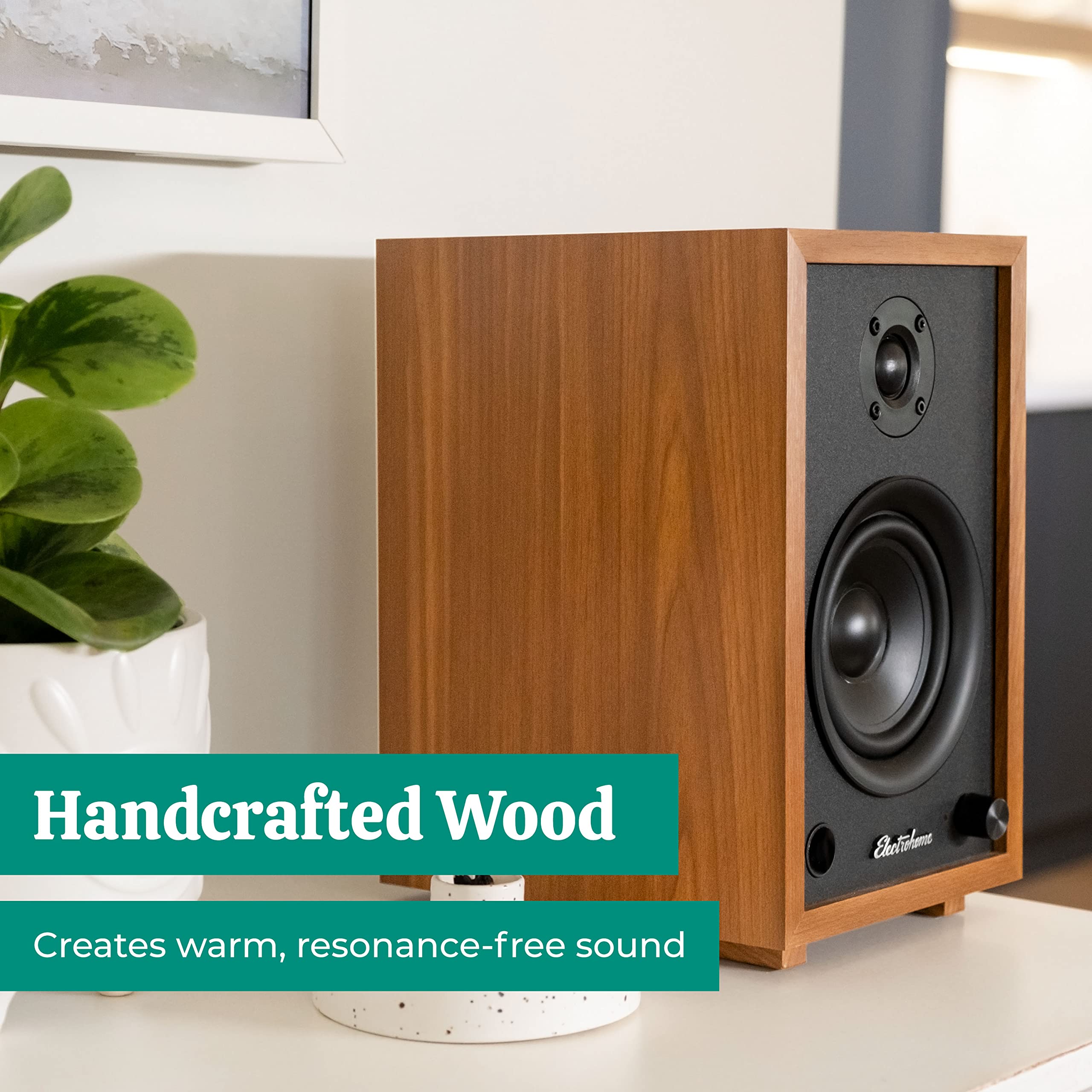 Electrohome McKinley 2.0 Stereo Powered Bookshelf Speakers with Built-in Amplifier, 4