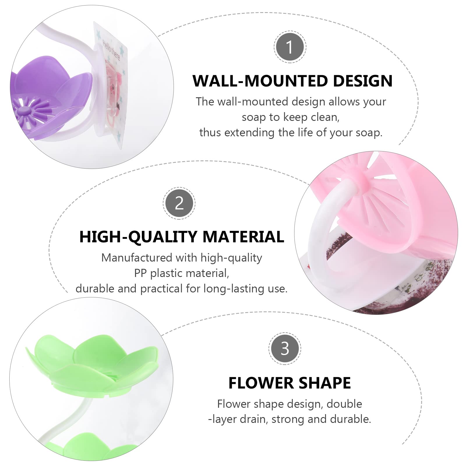 Travel Size Toiletries Set - 4PCS No Punch Drain Wall Mounted Double Layer Soap Box & Dish for Bathroom, Shower, and Camping Use