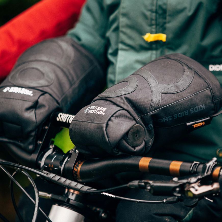 Kids Ride Shotgun Pogies - Waterproof Bike Handlebar Mittens for Cold Weather Cycling - Perfect for Winter Biking with Kids