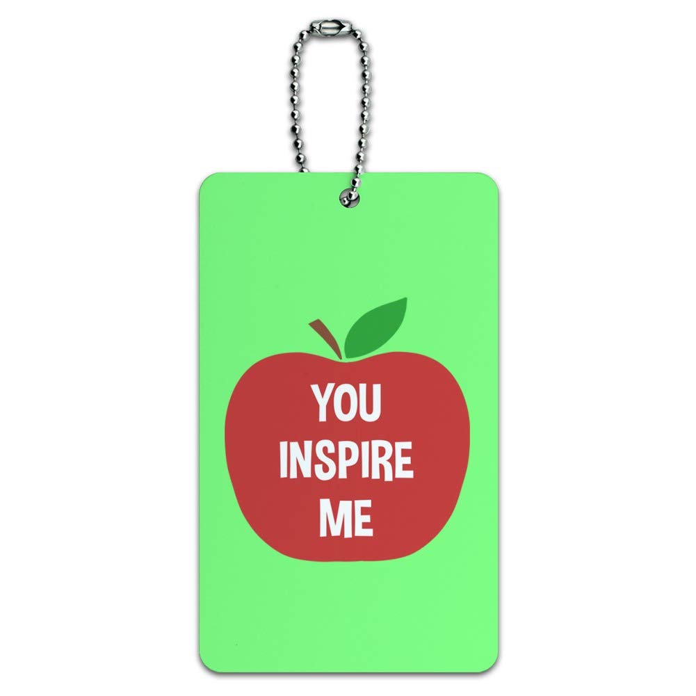 Inspirational Teacher Apple-Themed Luggage Tag - Durable Carry-On ID Tag for Travel, Suitcases & Backpacks | Perfect Gift for Educators & Travel Enthusiasts