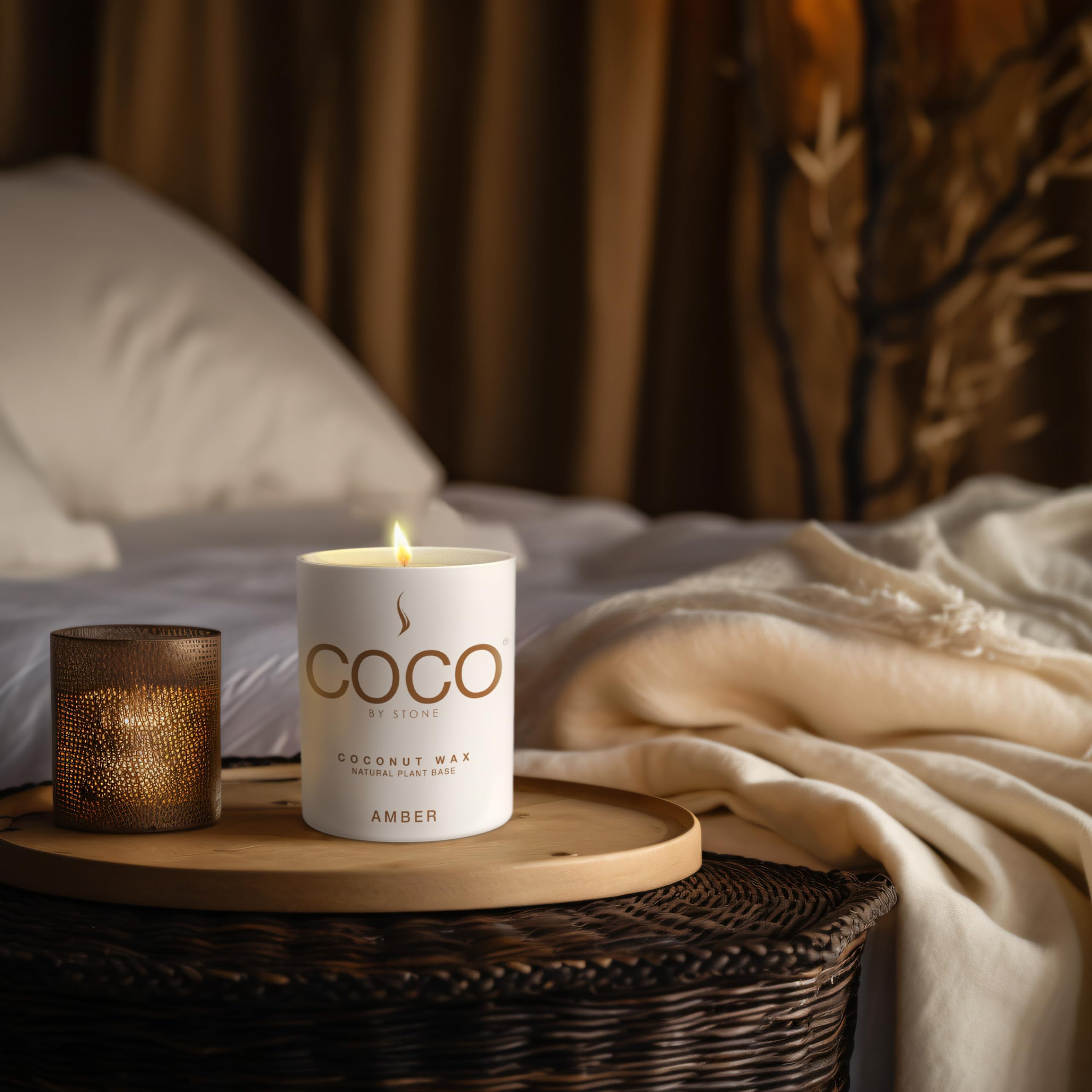 6.5oz Coconut Apricot Wax Candle - Vegan, Cruelty-Free & Clean Burning Home Fragrance with 1 Wick | Amber Scented Candle for Relaxation, Meditation & Home Decor | Hand Poured in USA