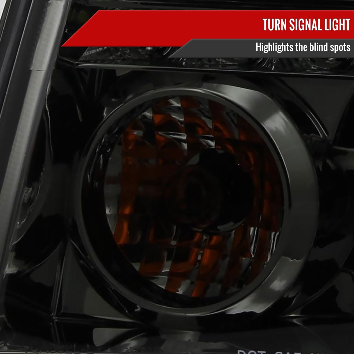 02-06 LED Halo Projector Headlights - Smoke Lens Replacement Pair (Left & Right) - Perfect for Night Driving & Custom Car Upgrades