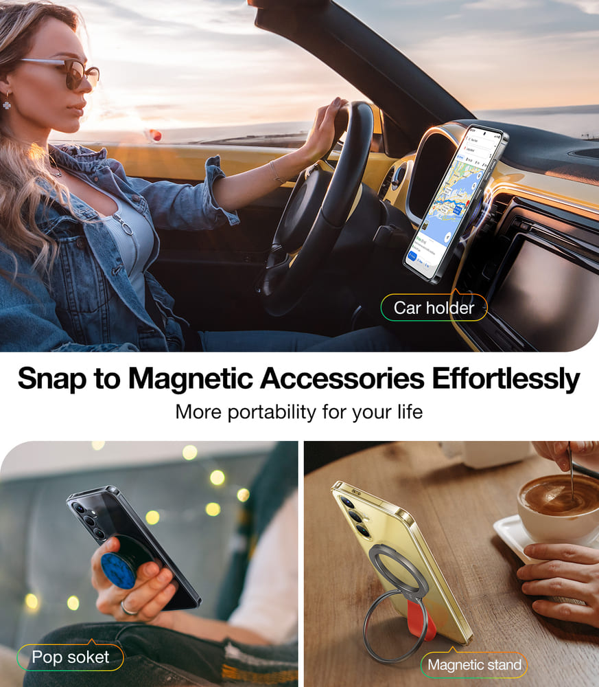 Premium Diamond Magnetic Case for Samsung Galaxy S24 Plus - Slim Protective Cover with Secure Grip | Perfect for Work, Travel & Everyday Use