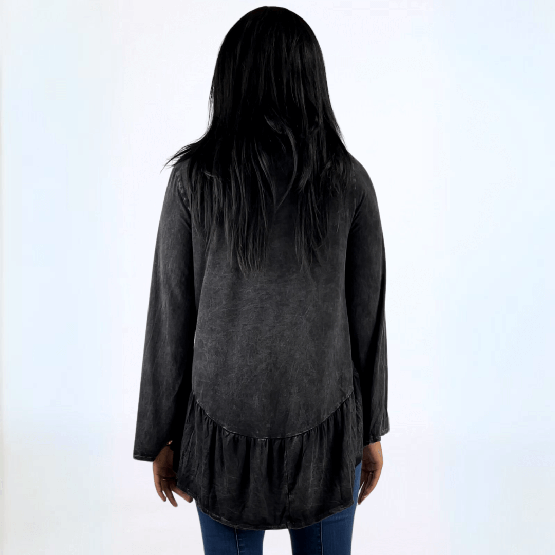 Soft Flounce Ruffle Tunic - Mineral Washed Cotton Top Made in USA | Casual Wear, Boho Style, Summer Outfits