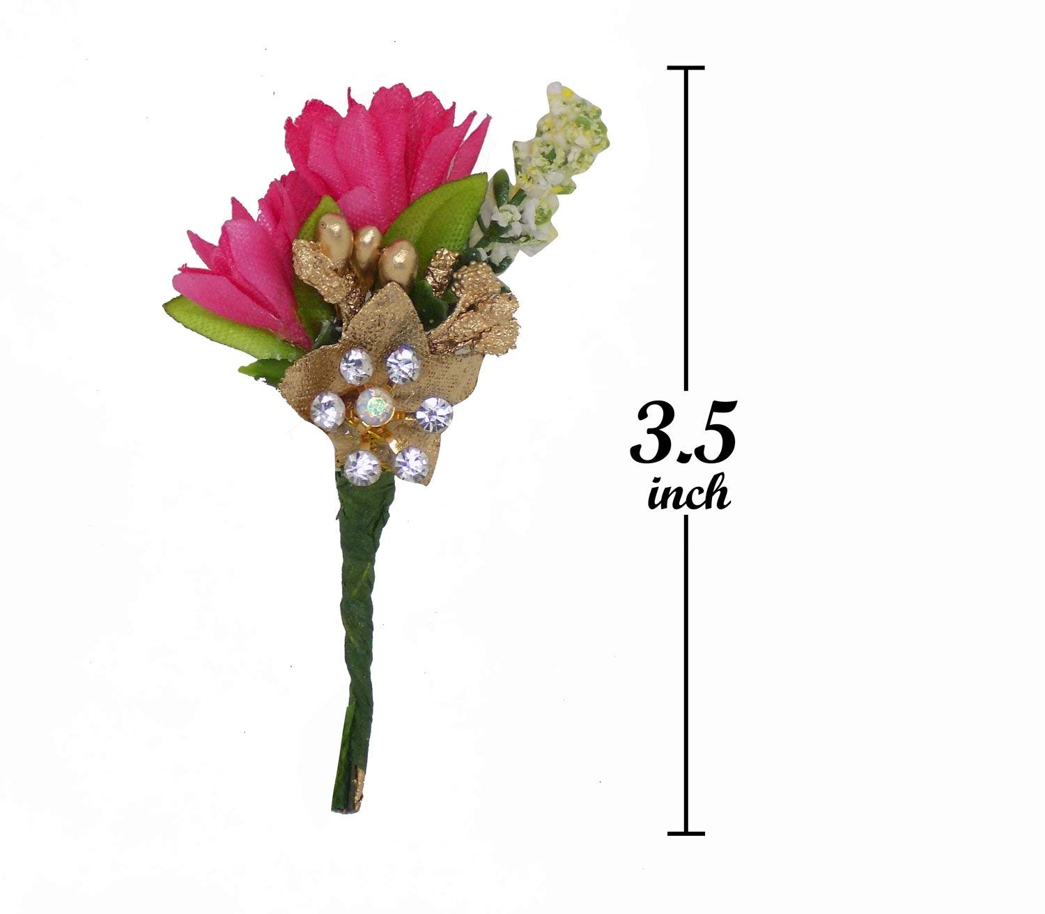 Iyaan Floral Hair Pins for Women & Girls - 5 Pack Pink Flower Hair Clips - Perfect for Weddings, Parties & Everyday Styling