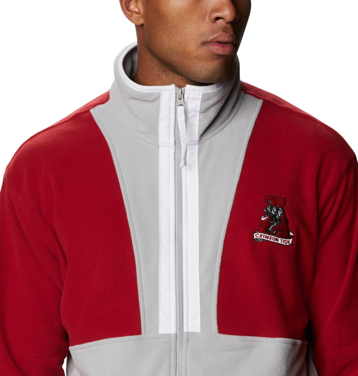 Columbia Men's Back Bowl Fleece Jacket - Lightweight, Warm & Comfortable, Red Velvet/Columbia Grey/White, Large - Perfect for Hiking, Camping & Outdoor Adventures