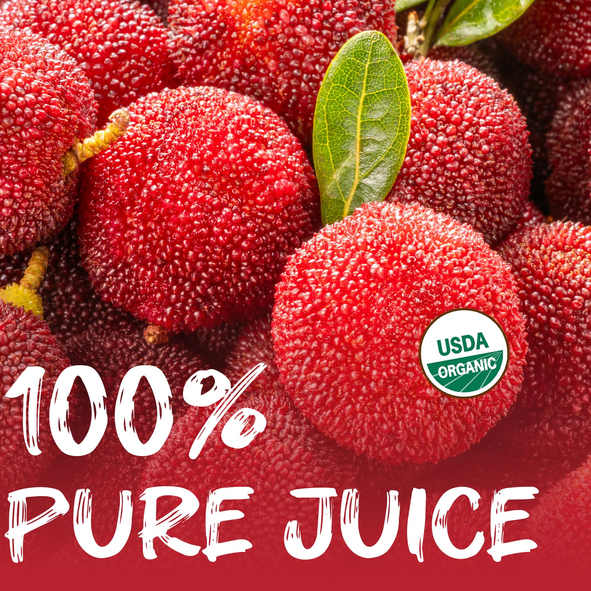 Organic Yumberry Concentrate - 100% Pure Natural Bayberry Juice Syrup, No Added Sugar, Gluten Free, Non-GMO, Vegan Friendly (32oz Bottle) - Perfect for Smoothies, Cocktails, Desserts & Healthy Drinks