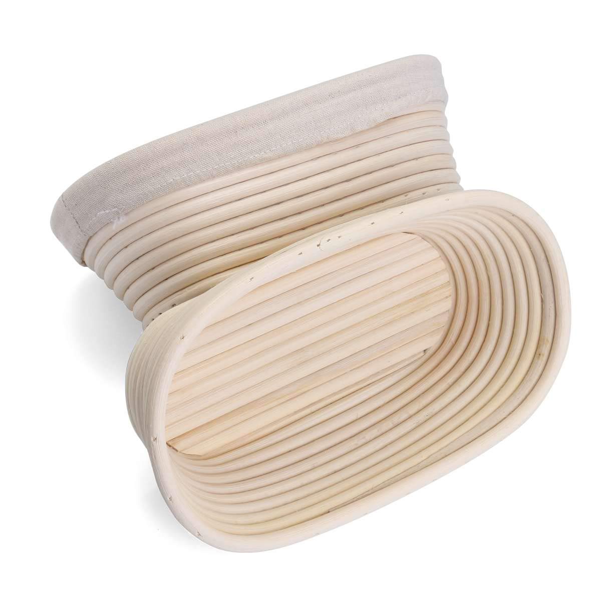 2 Pack Natural Rattan Round Bread Proofing Basket for Baking - 10 Inch Oval Dough Rising Basket | Perfect for Sourdough, Artisan Bread & Homemade Pastries | Kitchen Baking Essential for Bread Lovers