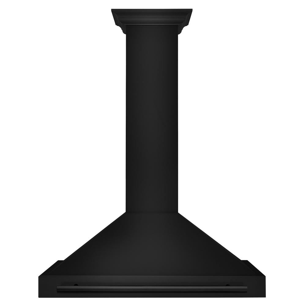 ZLINE 36 Inch Convertible Black Stainless Steel Wall Mount Range Hood with Black Stainless Steel Handle (BSKB4X 36) - Powerful Kitchen Ventilation for Cooking, Grilling & Baking