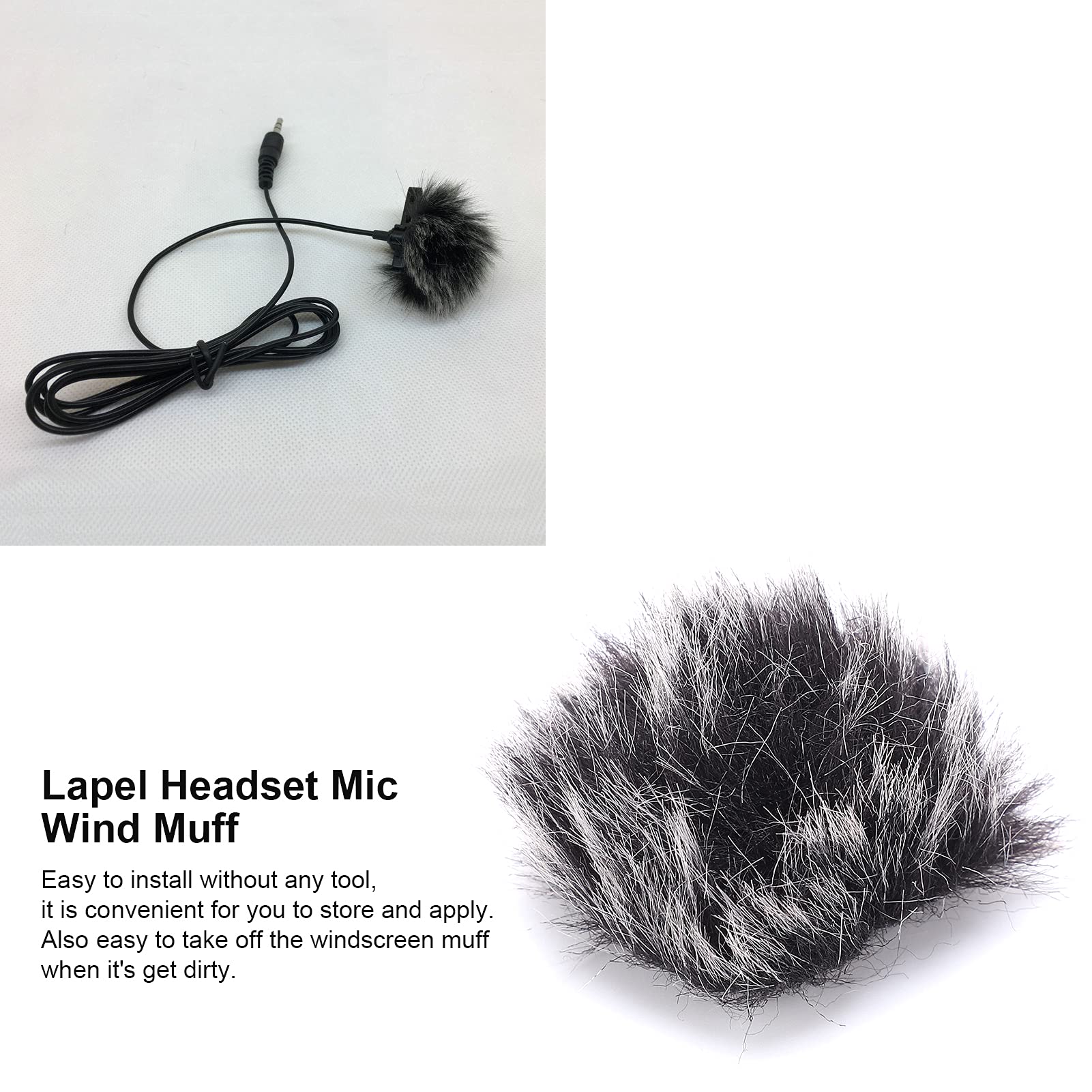 ENZZ Lavalier Microphone Furry Windscreen Cover - Noise Filtering Lapel Mic Windsock for Clear Audio in Interviews, Podcasts & YouTube Videos