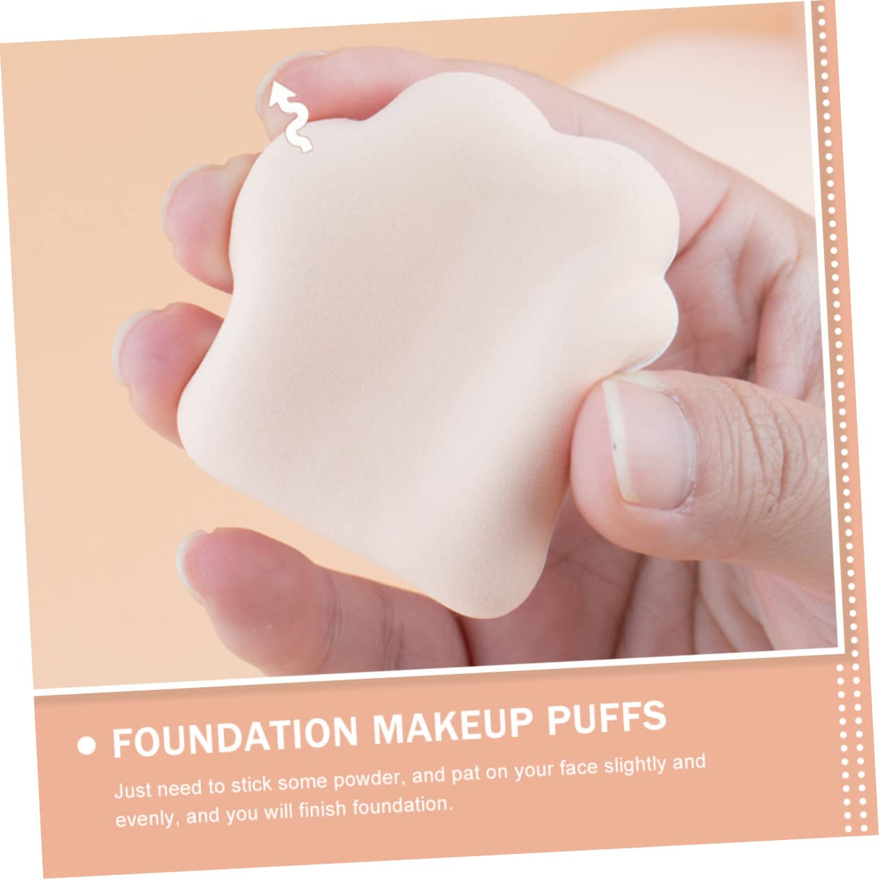 Minkissy 5-Piece Paw Shaped Powder Puff Set - Cute Claw Makeup Sponge for Face Powder, Blush & Setting Powder | Travel Size Cosmetic Tools (3pcs x 5) | Perfect for Daily Makeup, Touch-Ups & On-the-Go Beauty