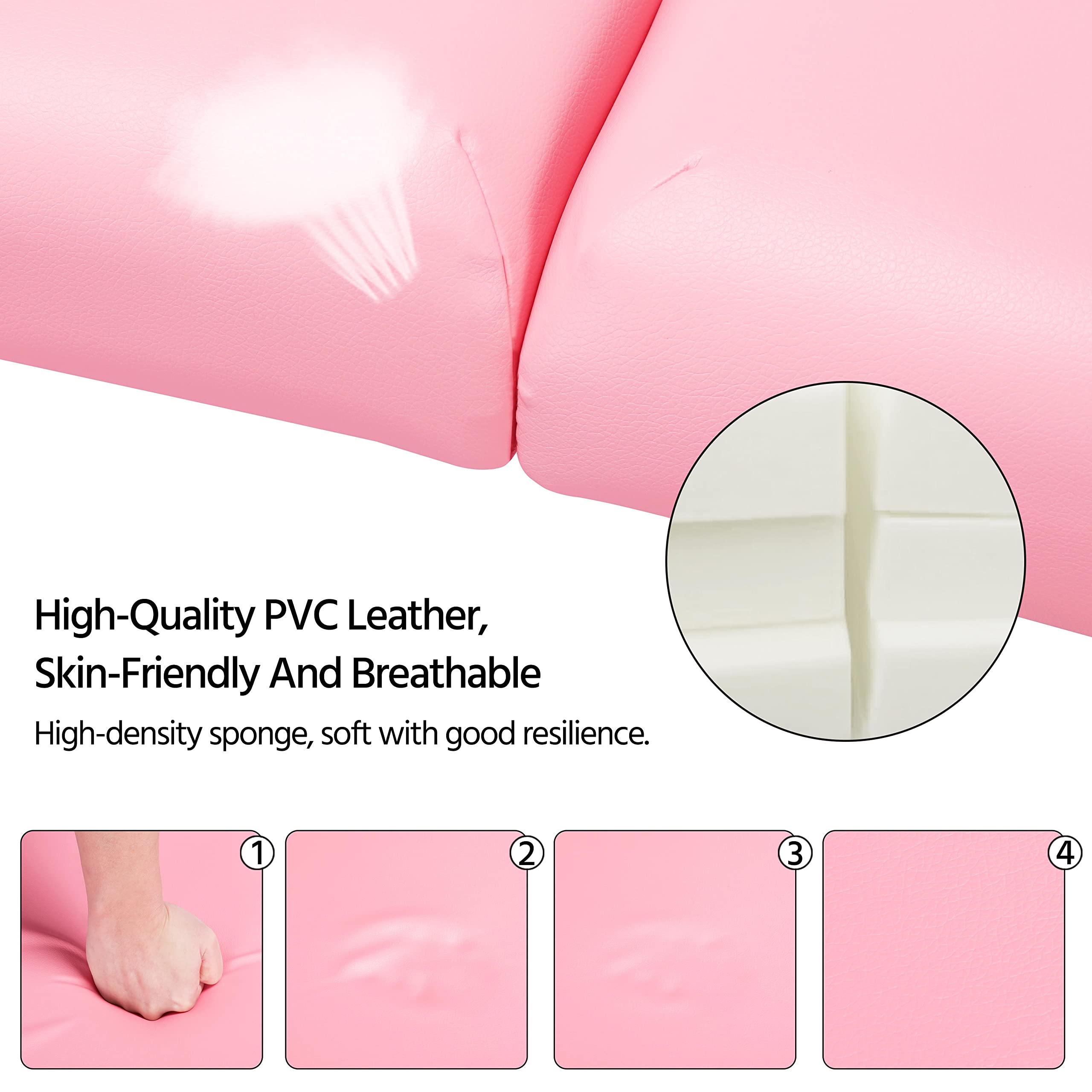 Yaheetech Portable Foldable Massage Table - 28 Inch Adjustable 2-Fold Spa Bed with Non-Woven Bag, Pink | Perfect for Professional Massage, Lash Extensions & Home Spa Treatments