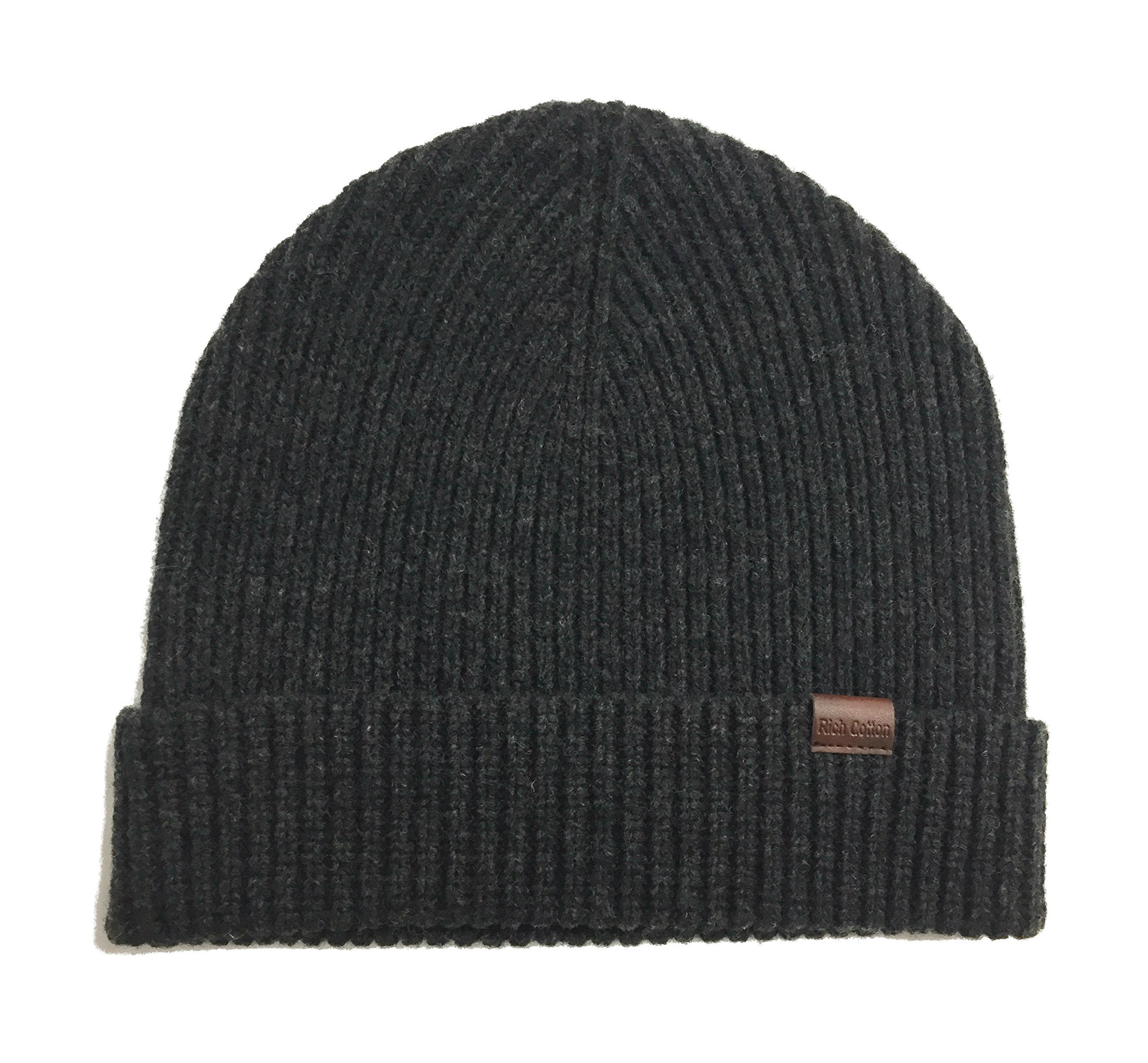 Premium 100% Merino Wool Skull Beanie for Men - Ultra Soft & Warm Winter Hat with Knit Cuff - Fisherman Watch Cap for Outdoor Activities, Skiing & Cold Weather Protection