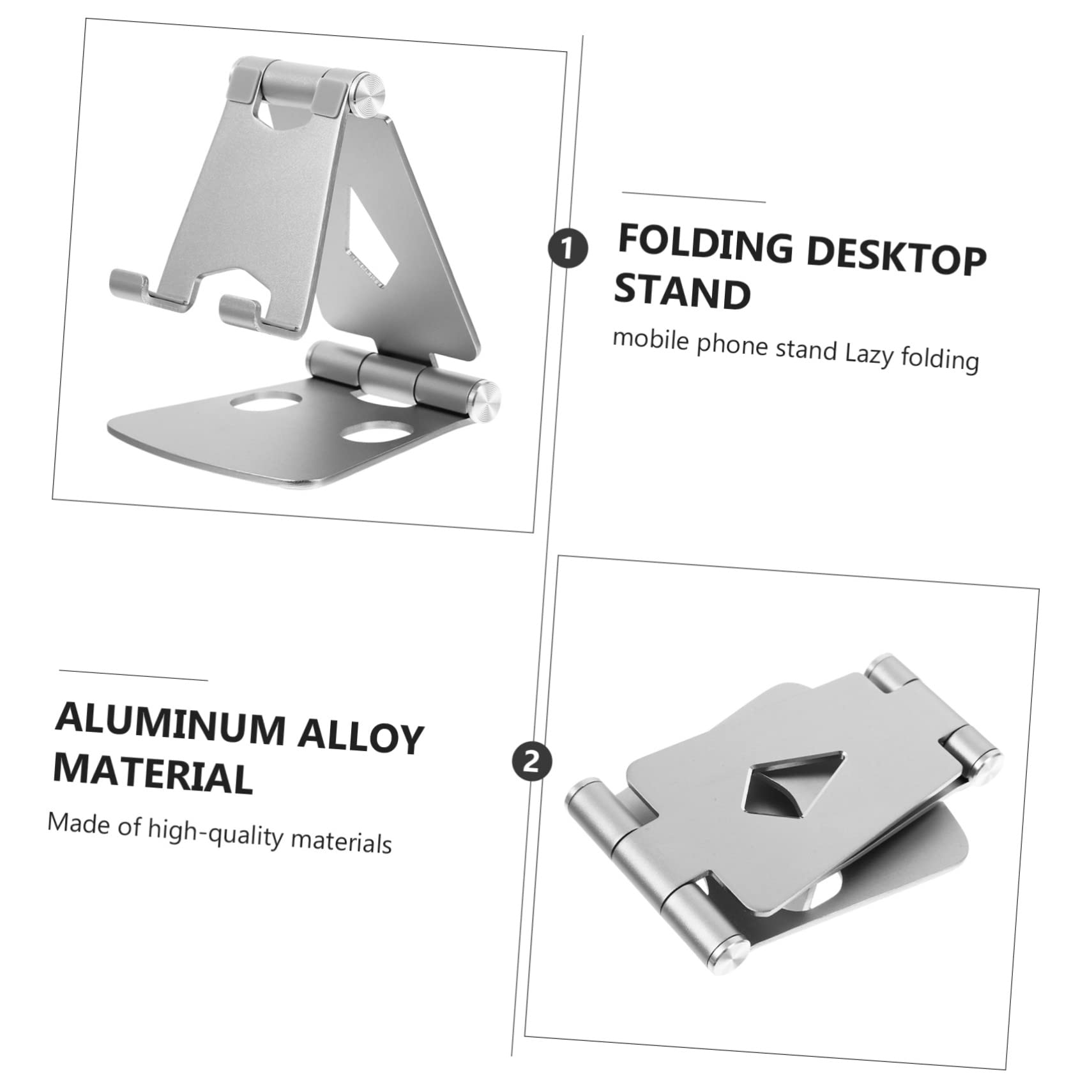 Homoyoyo Folding Phone Stand - Adjustable Aluminum Alloy Mobile Phone Holder & Tablet Stand for Desk, Office, Home, Bedroom - Perfect for Video Calls, Watching Movies, and Hands-Free Browsing