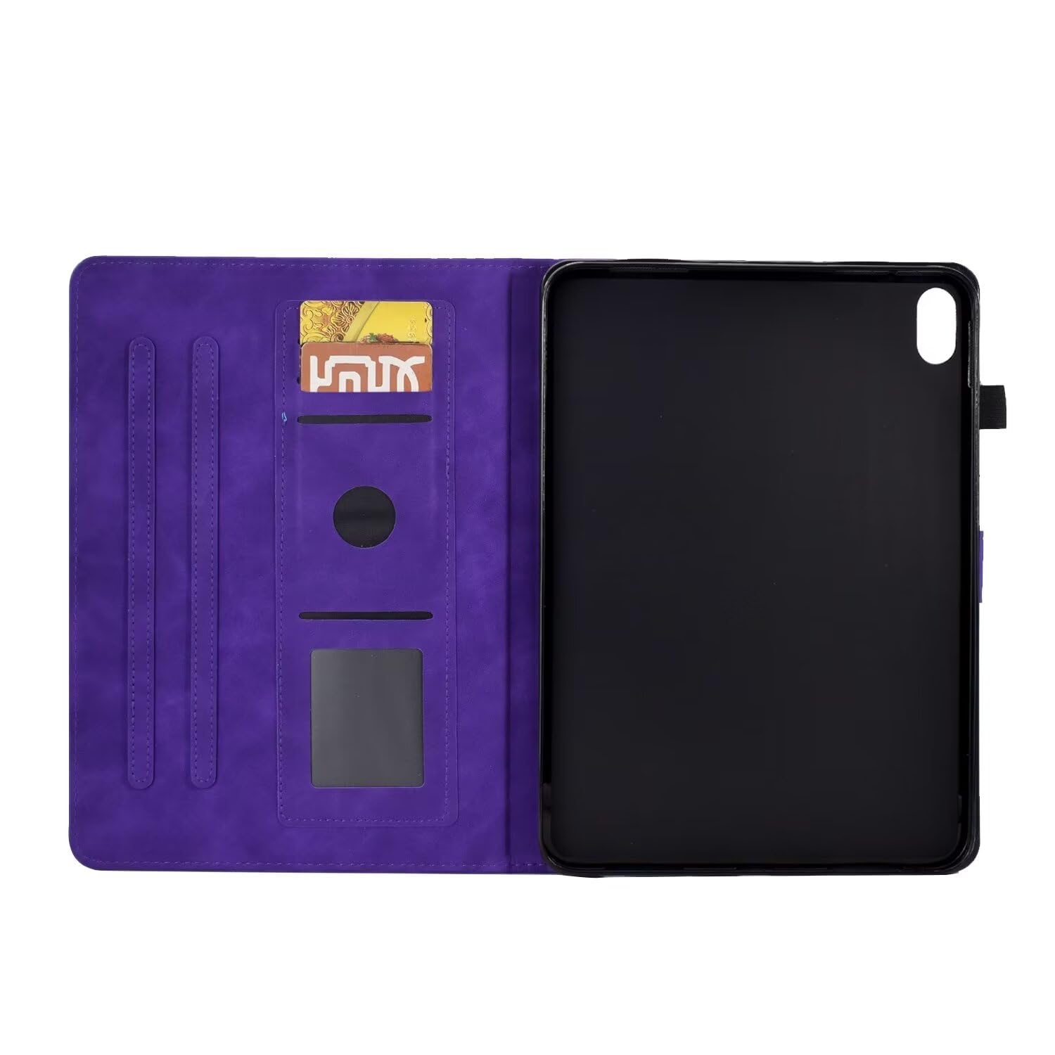 MonsDirect Premium Soft Suede Leather Case for iPad Mini 6 (2021) 8.3 Inch - Multi-Angle Stand Folio Cover with Auto Wake/Sleep, Pen Holder & Card Slots - Perfect for Work, Travel & Home Use (Purple)