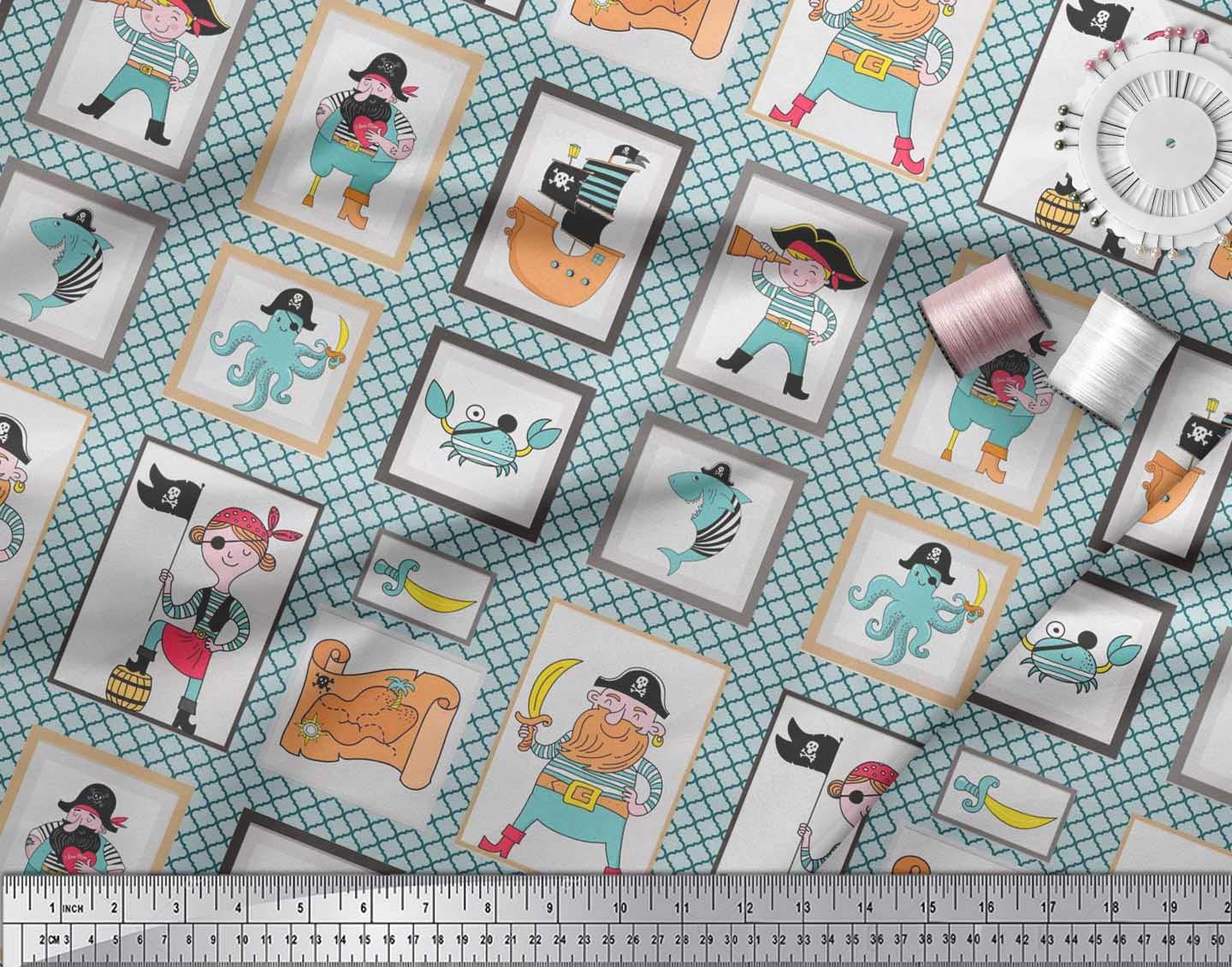 Soimoi Moss Georgette Brown Fabric by The Yard - 42 Inch Wide Printed Fabric with Adorable Penguin Ocean Patterns for Dresses, Scarves & Home Decor