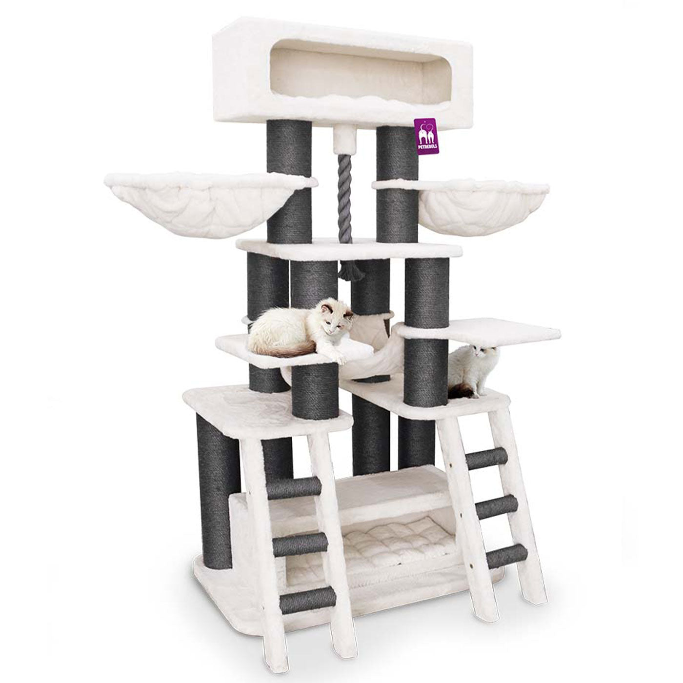 Lucky Rebels Skybox 187cm Cat Tree - Large Multi-Level Cat Condo with Scratching Posts & Perches - Perfect for Indoor Cats, Play & Rest - Durable & Stylish Cat Furniture for Home or Office