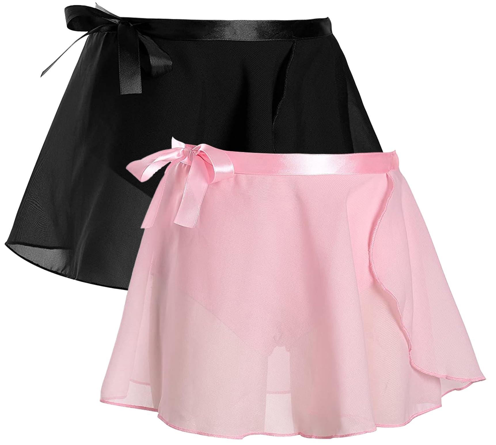 WYHDY Girls Ballet Dance Skirt & Leotard Set - Sparkly Chiffon Wrap Skirt with Pull-On Design for Toddlers & Kids | Perfect for Ballet Class, Recitals & Dance Performances