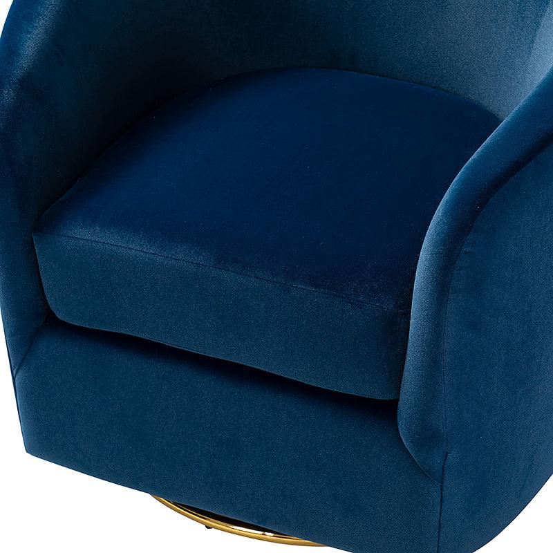 Emanuela Velvet Swivel Barrel Armchair - Modern Accent Chair for Living Room, Bedroom & Office - 360° Rotating Comfortable Lounge Chair with Soft Upholstery - Perfect for Reading, Relaxing & Home Decor
