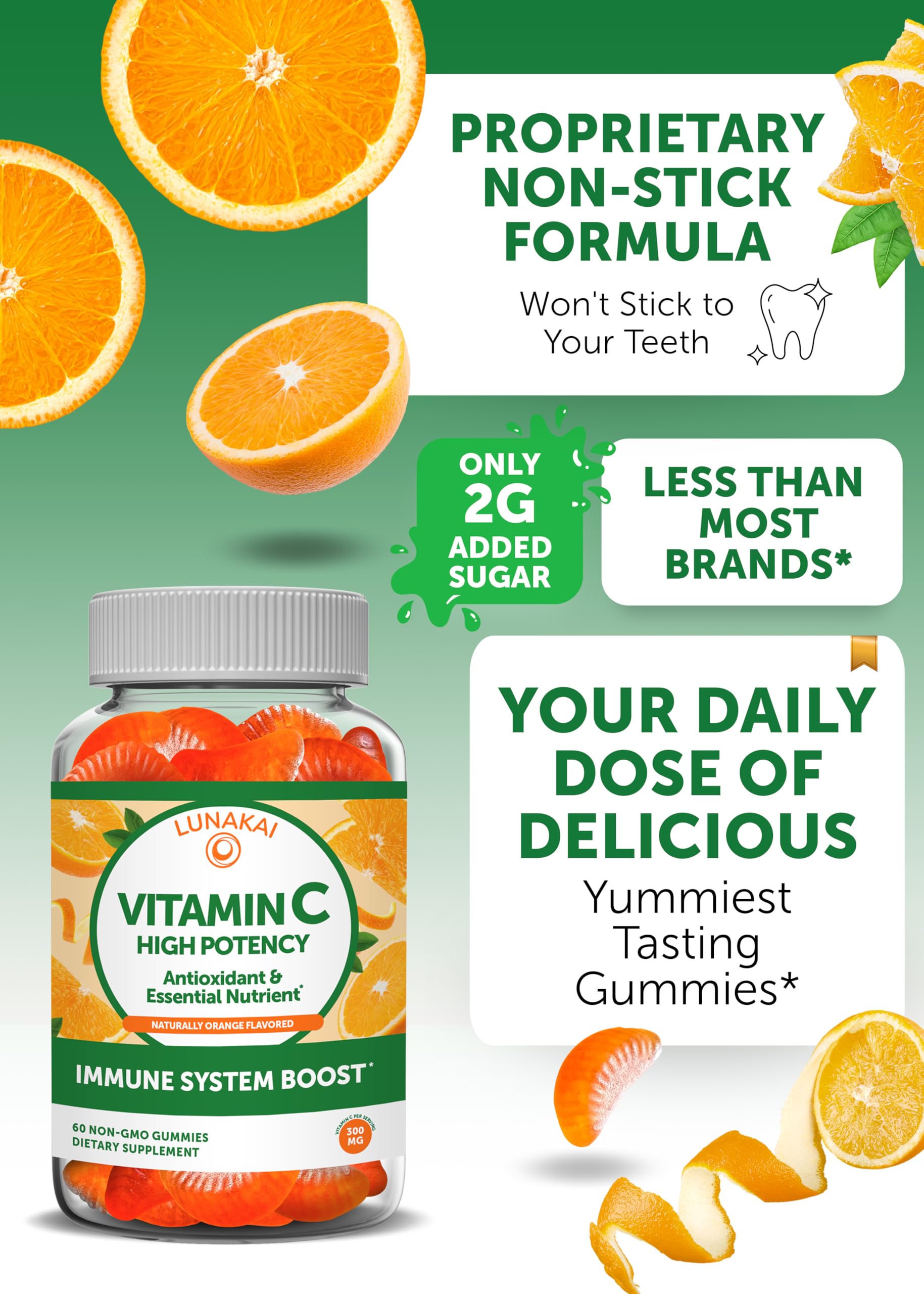Lunakai Vitamin C and Collagen Gummies Bundle - 300mg Organic Non-GMO Vegan Chewable Supplement for Skin & Immunity - Anti-Aging Support for Men & Women - 30 Day Supply - Perfect for Daily Wellness & Travel