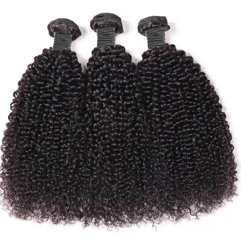 Eullair 10A Kinky Curly Virgin Human Hair Weave Bundles (3/4 Bundles) - Perfect for Natural Black Hairstyles, Braids & Protective Styles