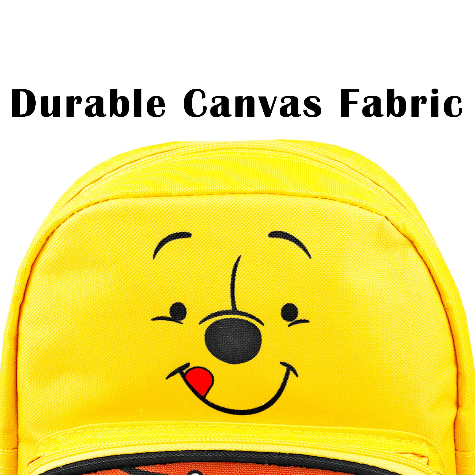 Winnie the Pooh Mini Backpack Set - 10” Canvas Backpack with Front Pocket & Water Bottle Holder | Cute Disney Character School Bag for Kids, Travel & Theme Park Outings