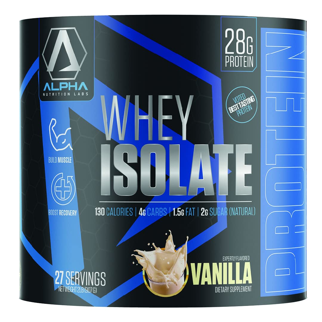 Vanilla Whey Isolate Protein Powder - 28g Protein per Serving, Low Carb, Keto-Friendly for Muscle Recovery & Weight Loss | Ideal for Post-Workout, Breakfast Smoothies & Healthy Lifestyle