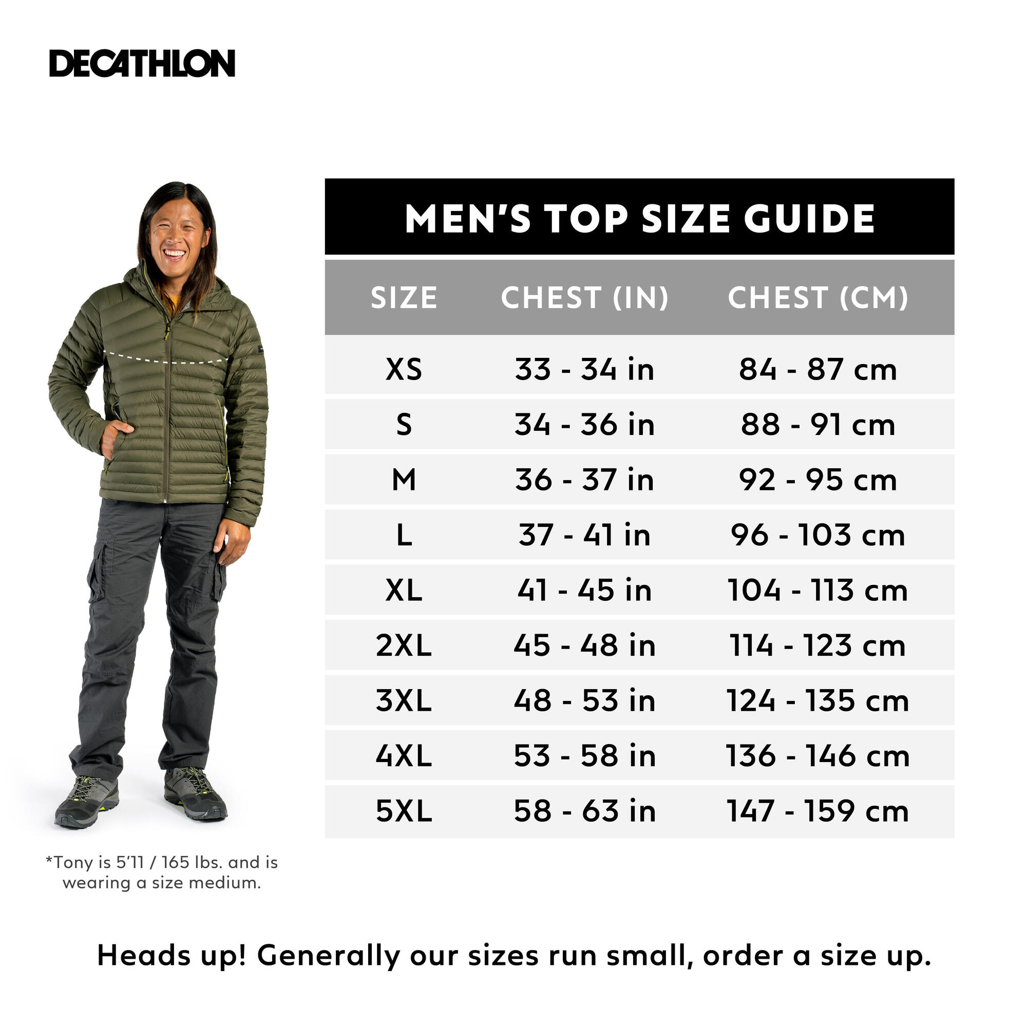 Forclaz Men's MT100 Hooded Down Puffer Jacket - Lightweight Winter Coat, Waterproof & Windproof, Warm Insulated Outdoor Jacket for Hiking, Skiing & Cold Weather Activities