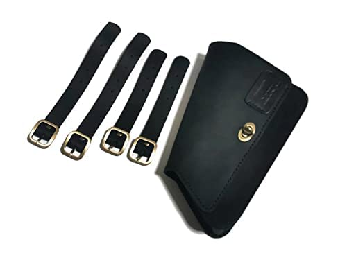 **Genuine Leather Saddle Bag & Cup Holder for Honda Rebel CMX 300 500 - Black Side Frame Cover & Fairing Accessory - Perfect for Motorcycle Rides & Commuting**