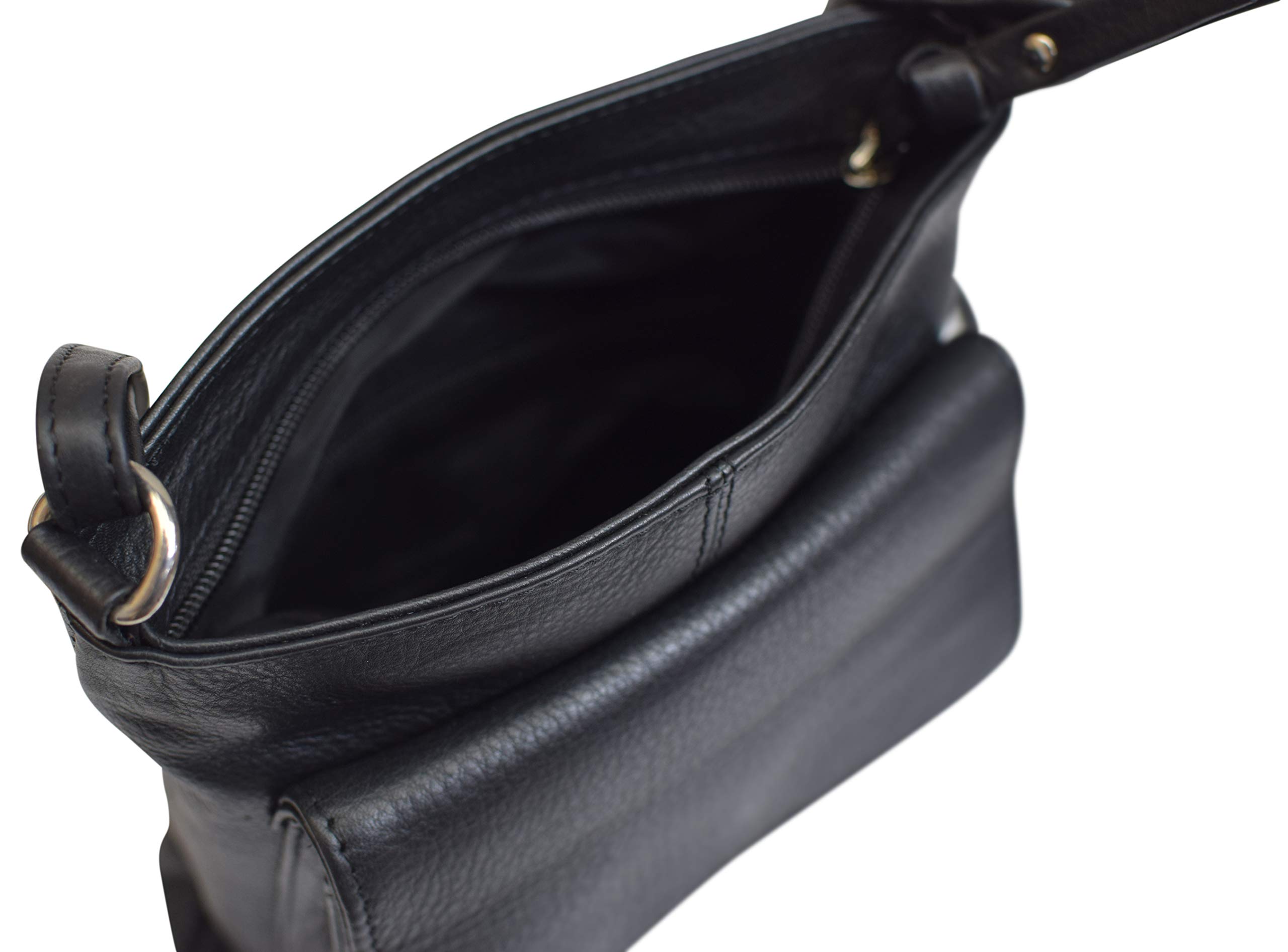 Luxury Genuine Leather Women's Shoulder Bag with Front Pouch Pocket - Elegant Crossbody Purse for Work, Travel & Everyday Use