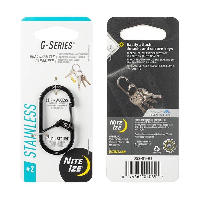 G Series™ Dual Chamber Carabiner Clip - Heavy Duty Climbing & Outdoor Gear for Hiking, Camping, and Keychains - Secure & Durable Metal Hook for Backpacks, Tools, and Equipment