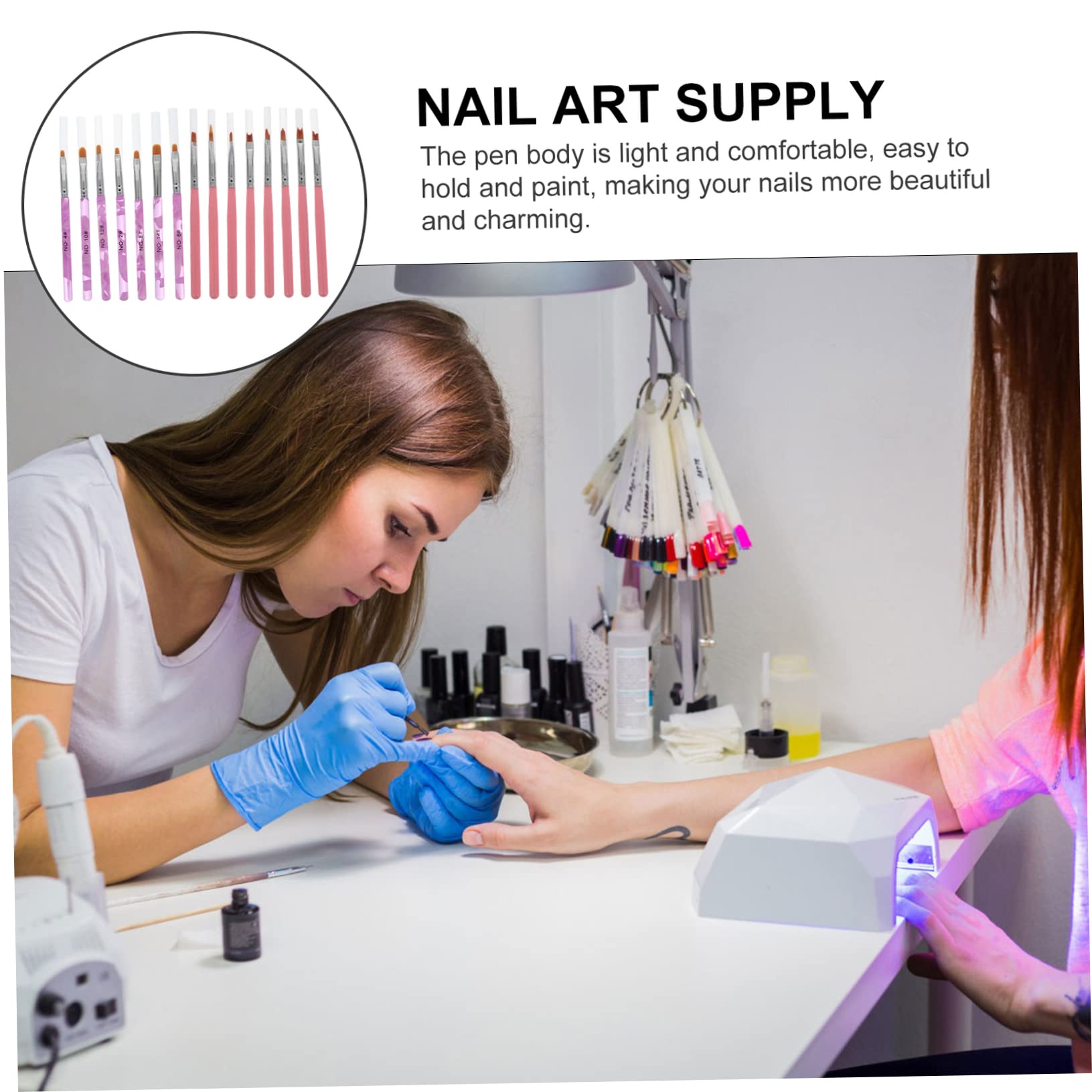 FRCOLOR 15-Piece Nail Art Brush Pen Set - Professional Manicure & Nail Design Kit for Beginners & Experts | Perfect for Salon, Home DIY, and Nail Art Enthusiasts